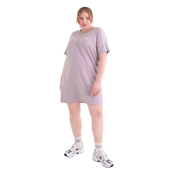 Adidas Women's 3 Stripe Boyfriend T-Shirt Dress Plus 2X Loose‎ Fit Casual NWT - Picture 1 of 12